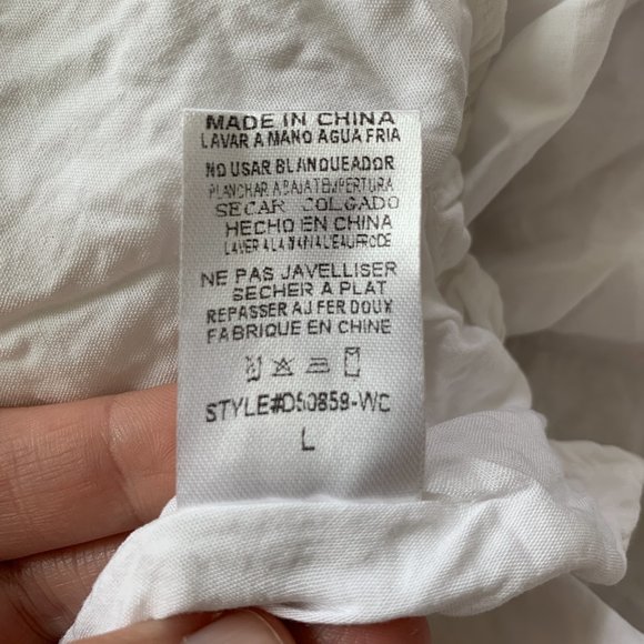 WHITEROOM+CACTUS - White Poplin Side Cut Out Dress - Size L - Picture 10 of 10